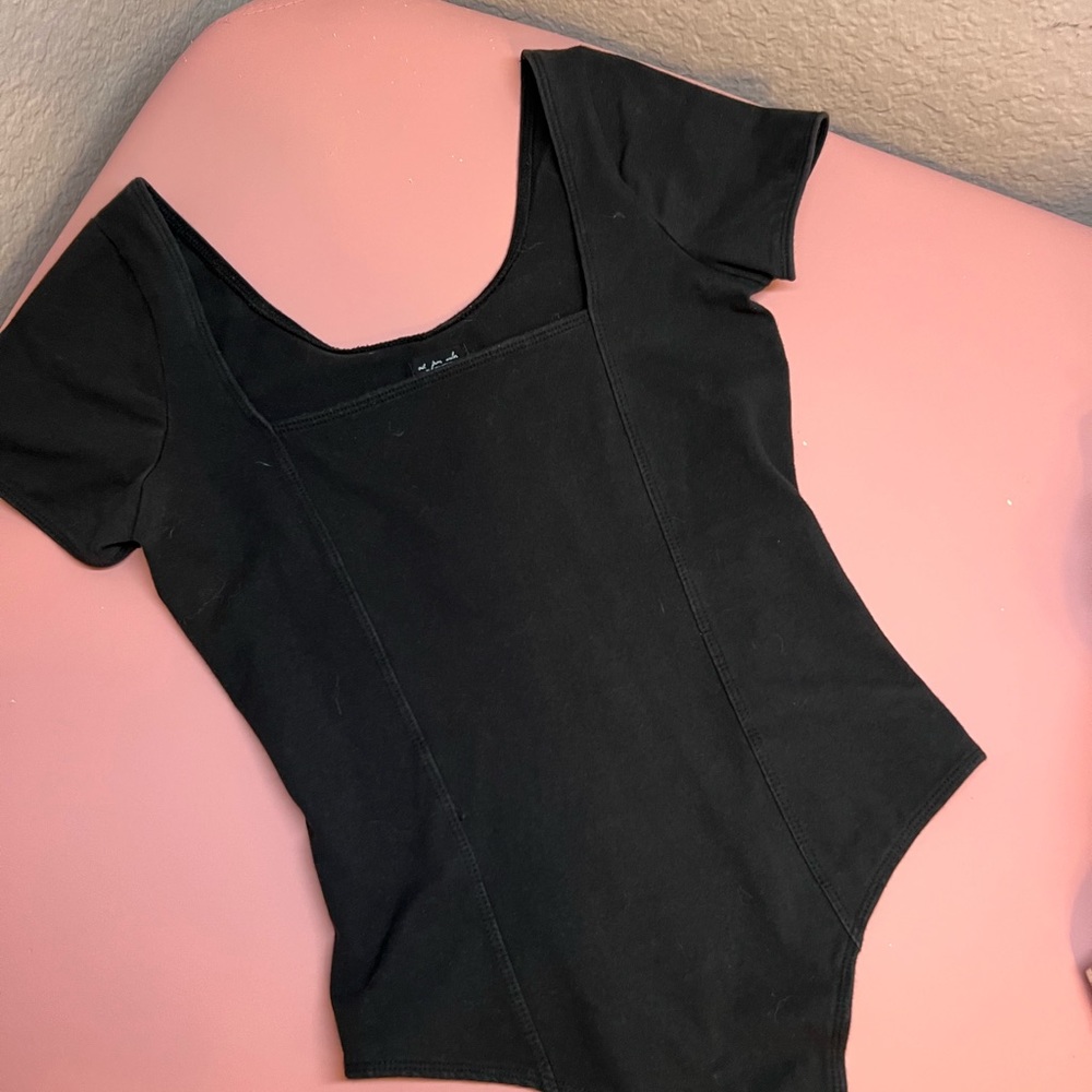 Black short sleeve bodysuit